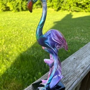 Beautiful flamingo colorful statue.